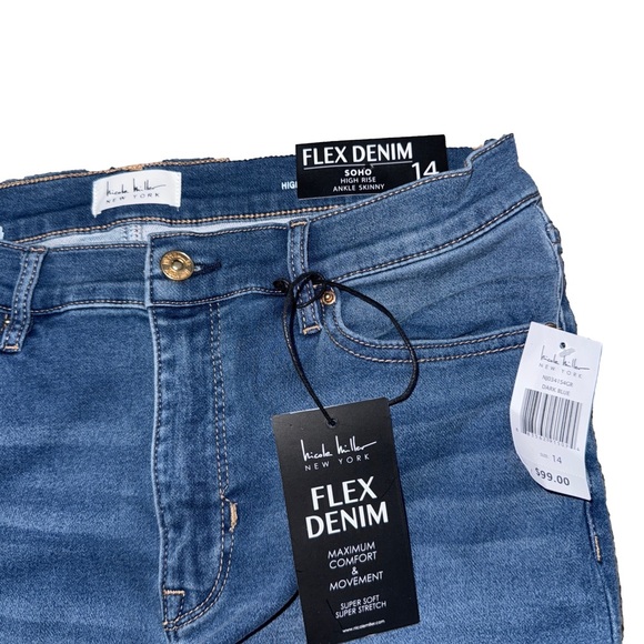 Nicole Miller Classic Blue Skinny Jeans 14 - Picture 3 of 3